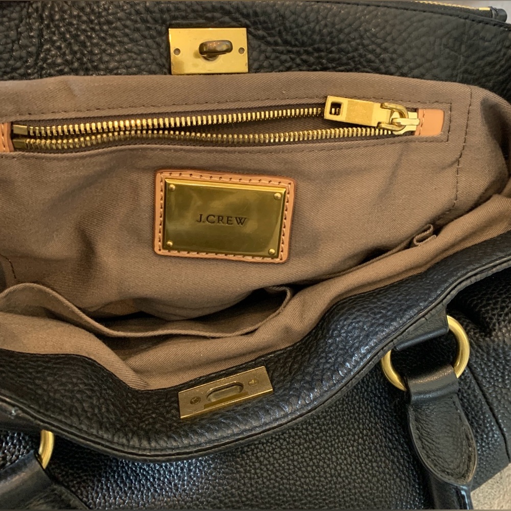 J. Crew Elegant Black Pebbled Leather Handbag - Picture 8 of 15